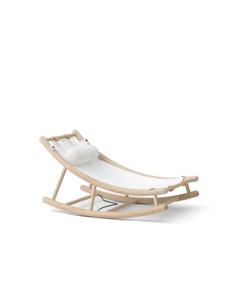 Wood toddler rocker, oak/white
