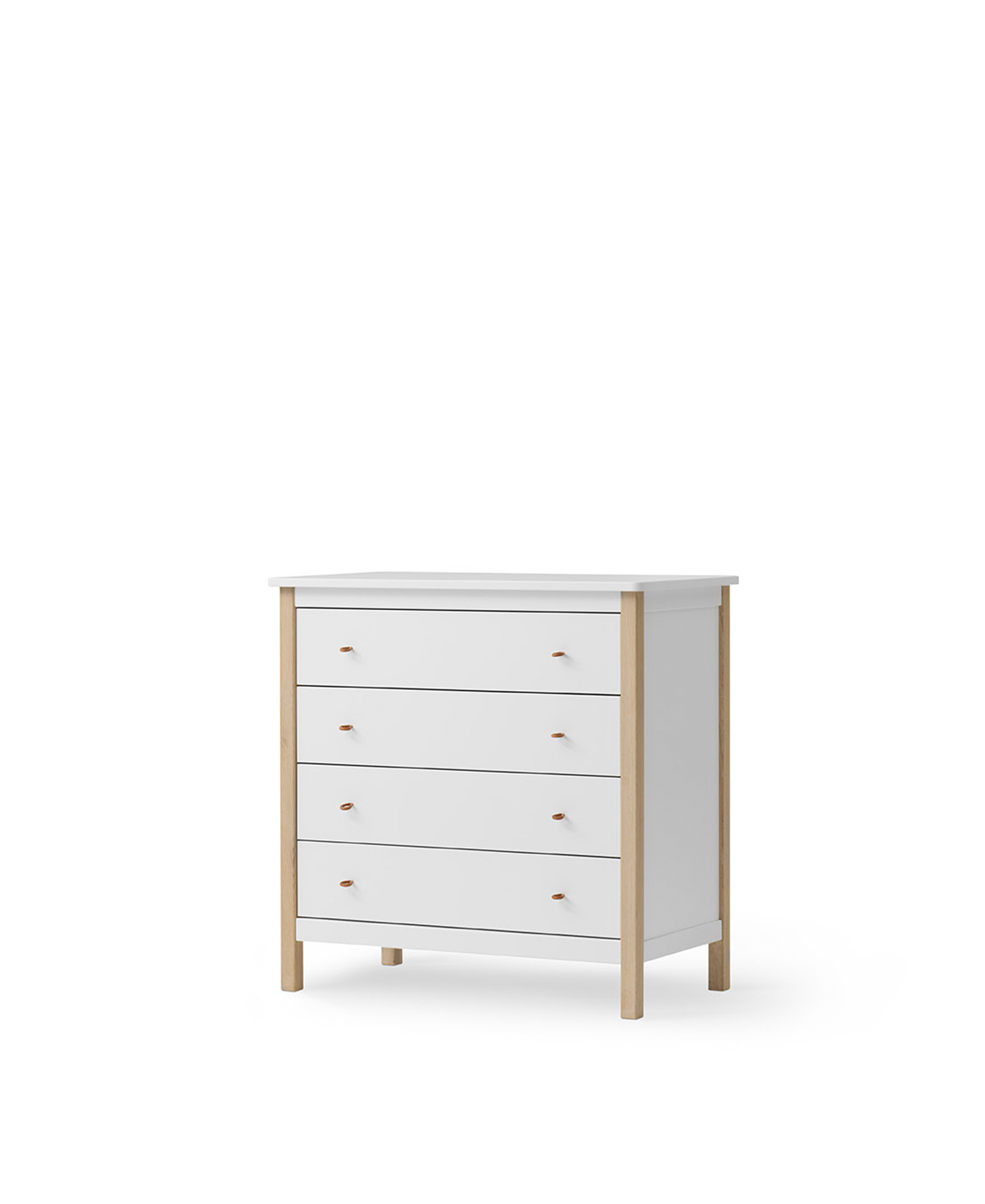 Wood dresser 4 drawers, white/oak – Museum of Mini