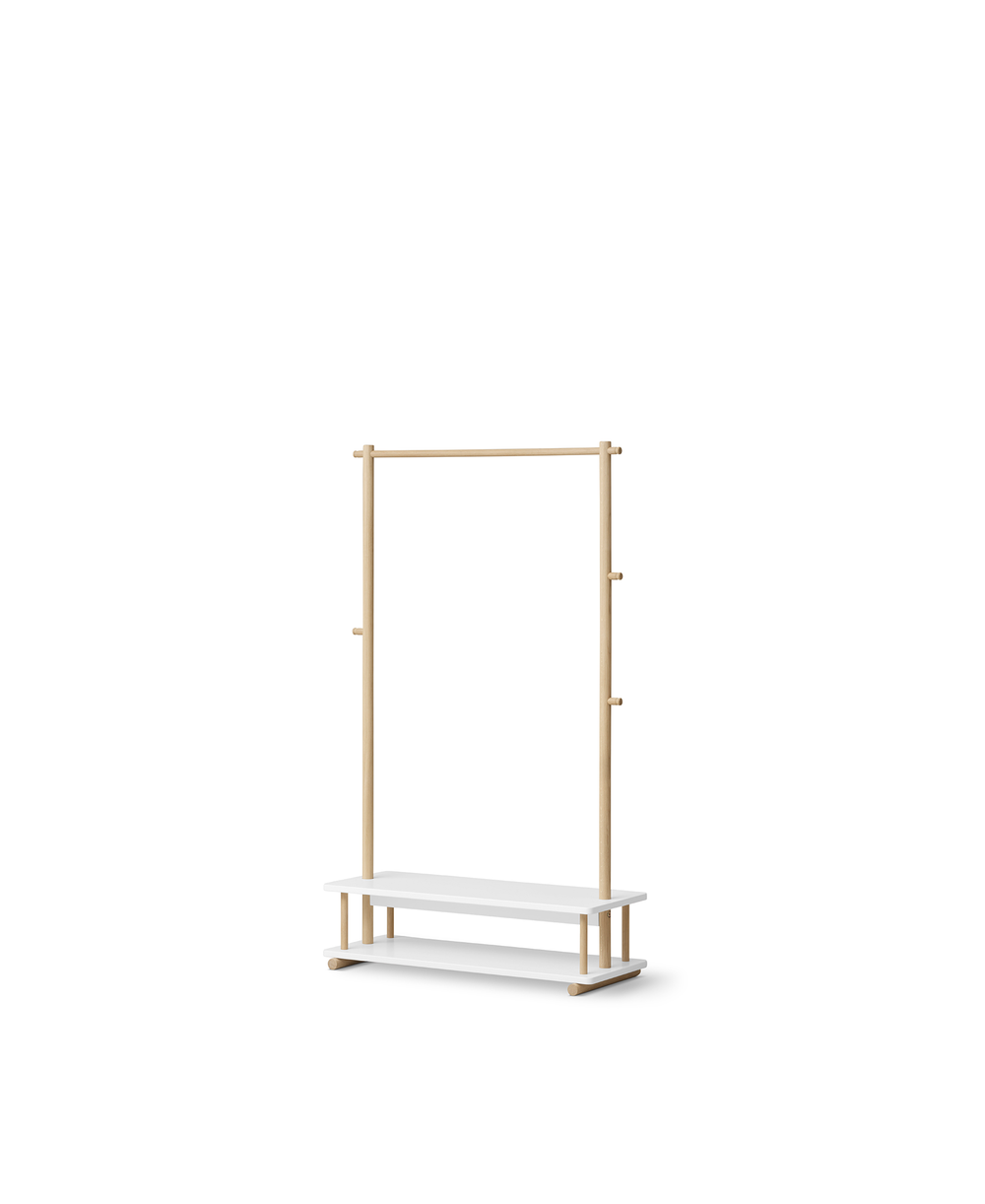 Camp clothes rail, white/oak