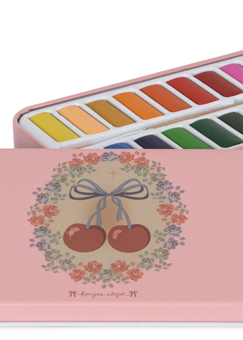 WATER COLORS TIN BOX - cherry bow