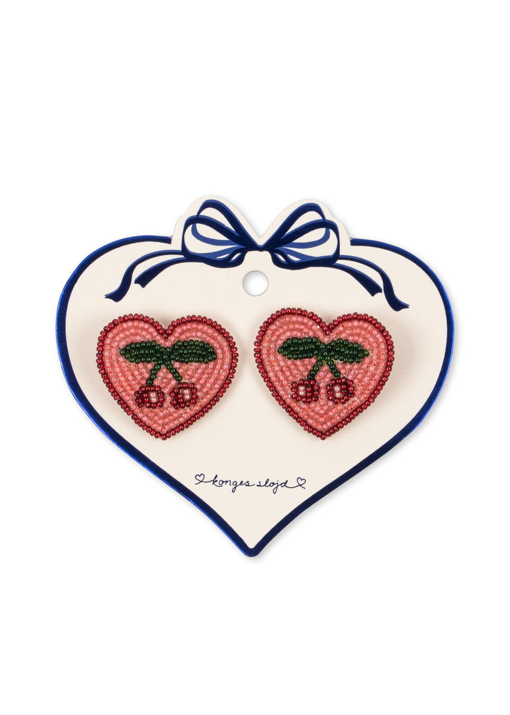 2 PACK HEART HAIR CLIPS - cherry