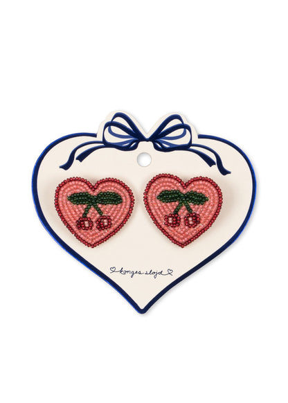 2 PACK HEART HAIR CLIPS - cherry