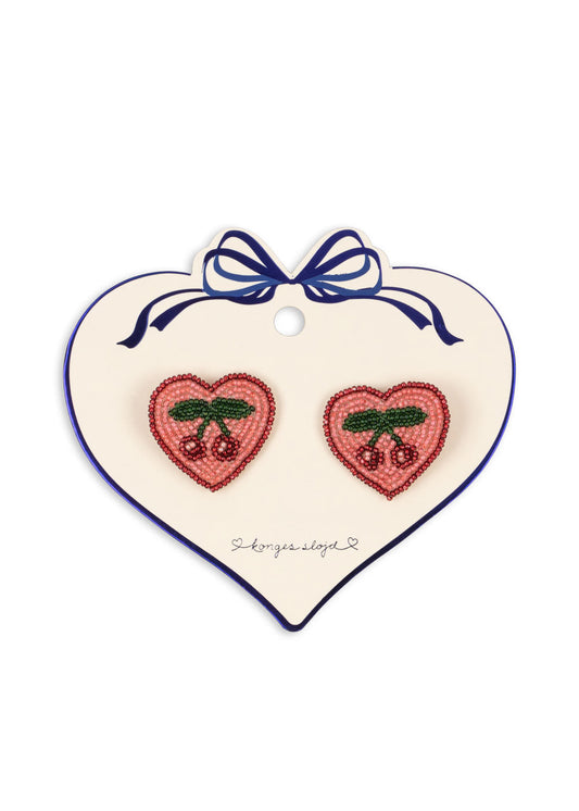 2 PACK HEART HAIR CLIPS - cherry