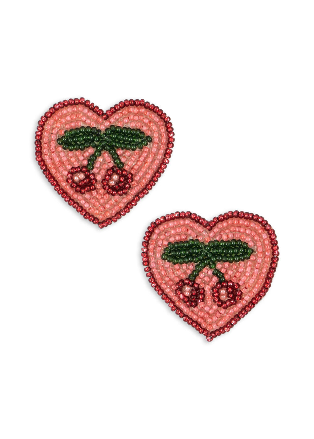 2 PACK HEART HAIR CLIPS - cherry