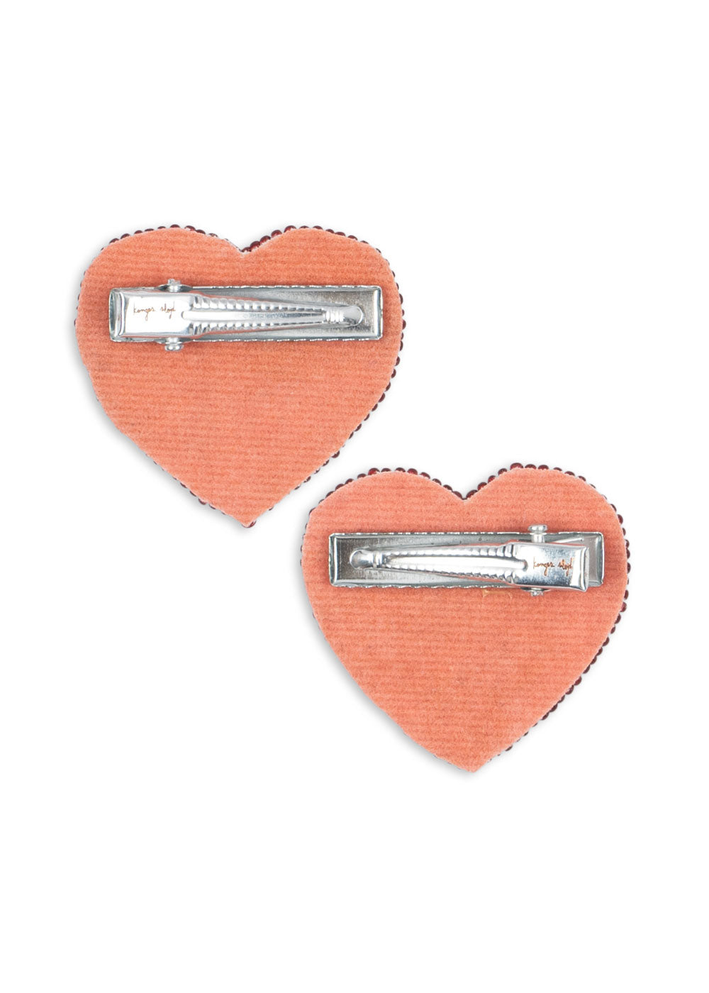 2 PACK HEART HAIR CLIPS - cherry