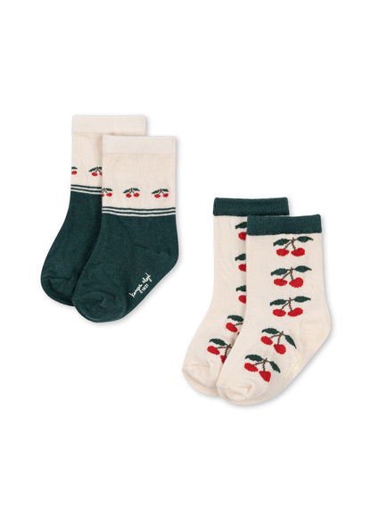 2 PACK JAQUARD SOCKS - cherry mix