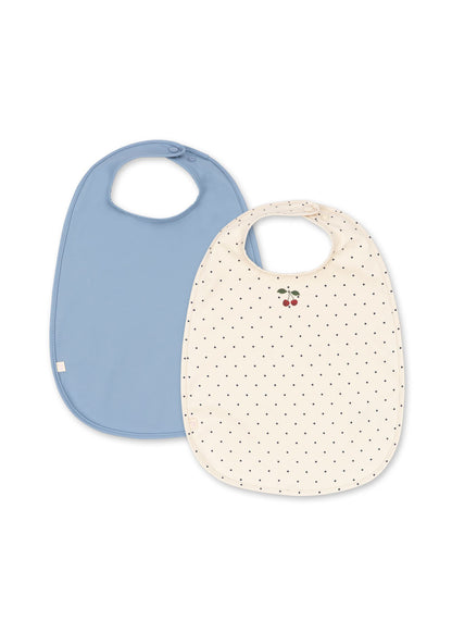 2 PACK DINNER BIB - navy dot/rain washed