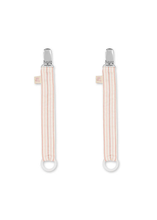 2 PACK PACIFIER STRAP - stripie petite rose