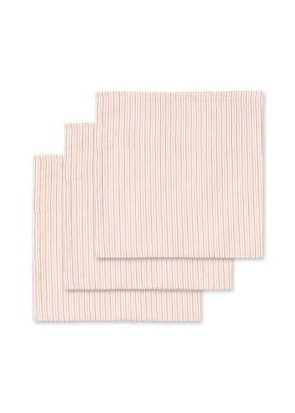 3 PACK MUSLIN CLOTH - stripie petite rose