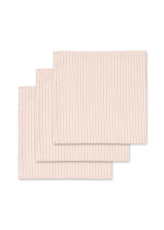 3 PACK MUSLIN CLOTH - stripie petite rose