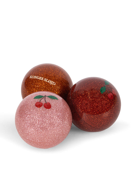 3 PACK SPARKLY BALLS - red