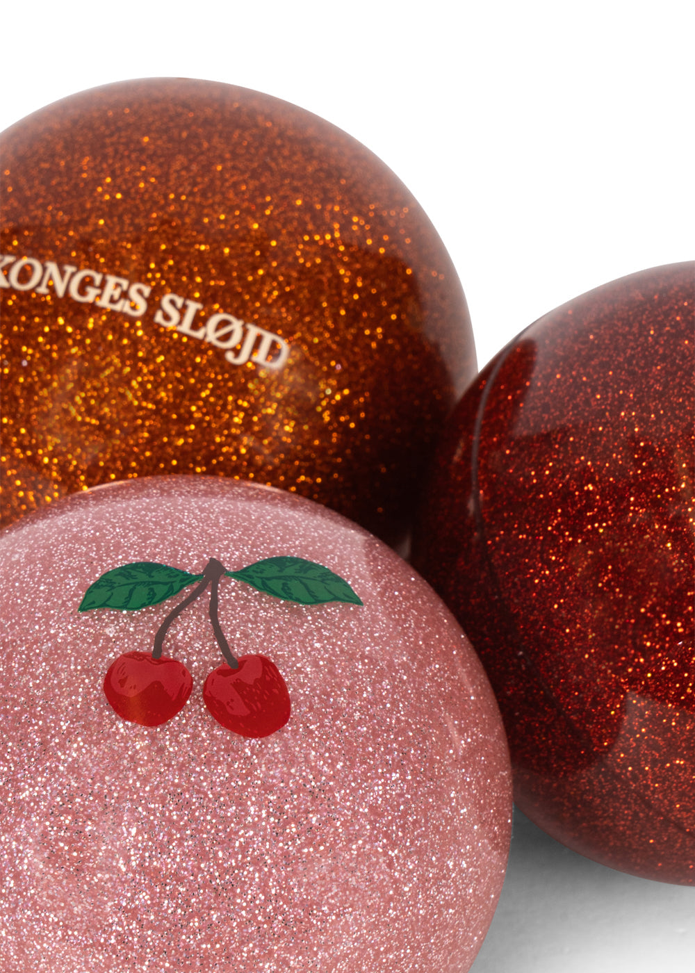 3 PACK SPARKLY BALLS - red