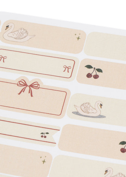 NAME STICKERS 60 PCS - swan