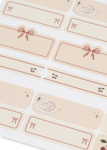 NAME STICKERS 60 PCS - swan