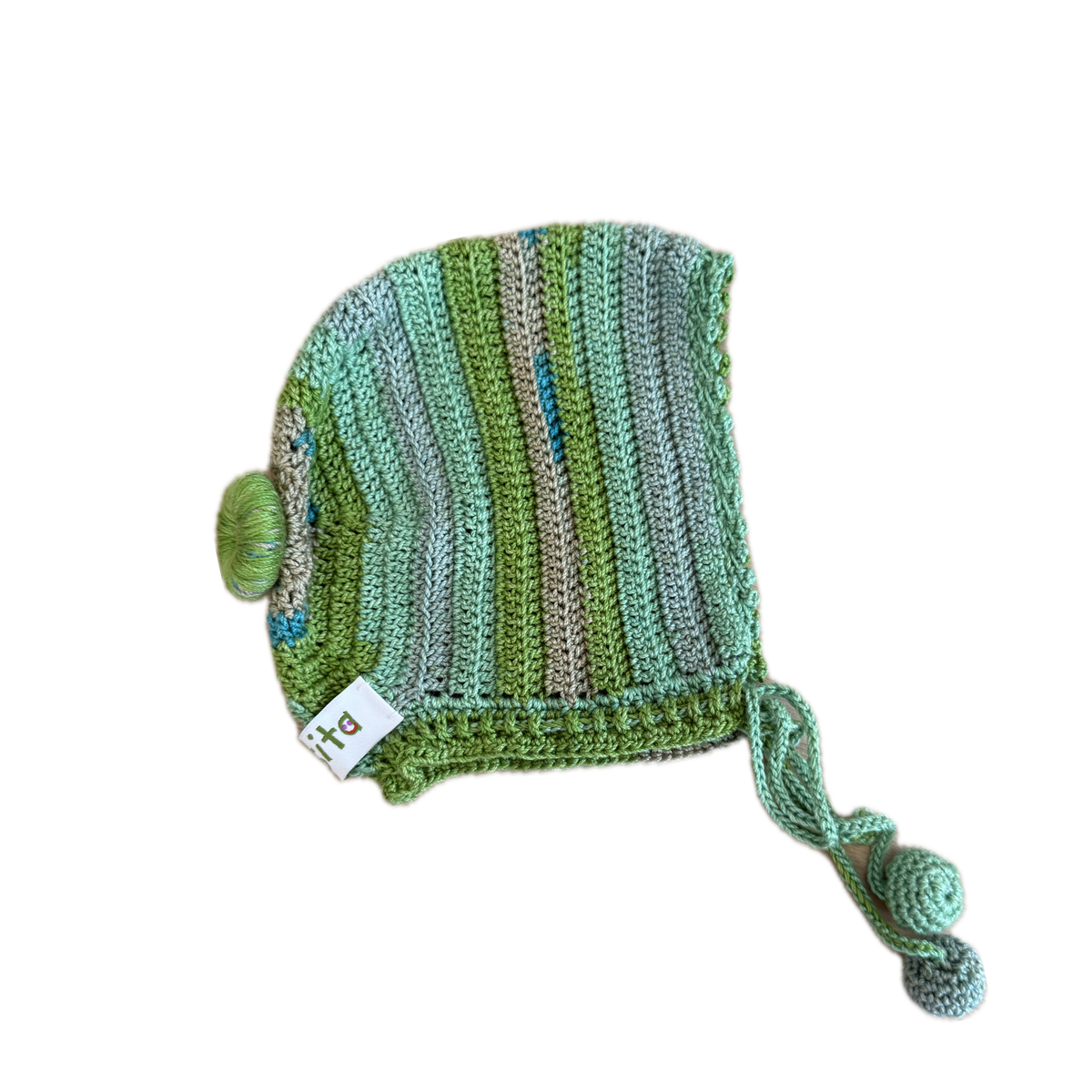 Bonnet - Classic Green Pompom