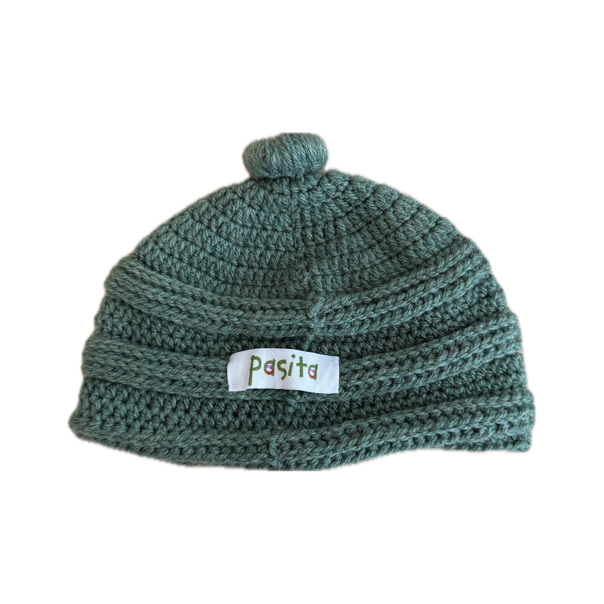 Green Pompom Beanie