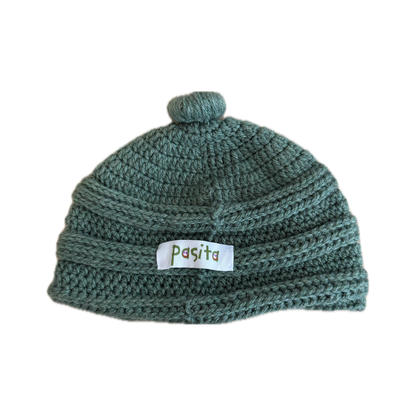 Green Pompom Beanie