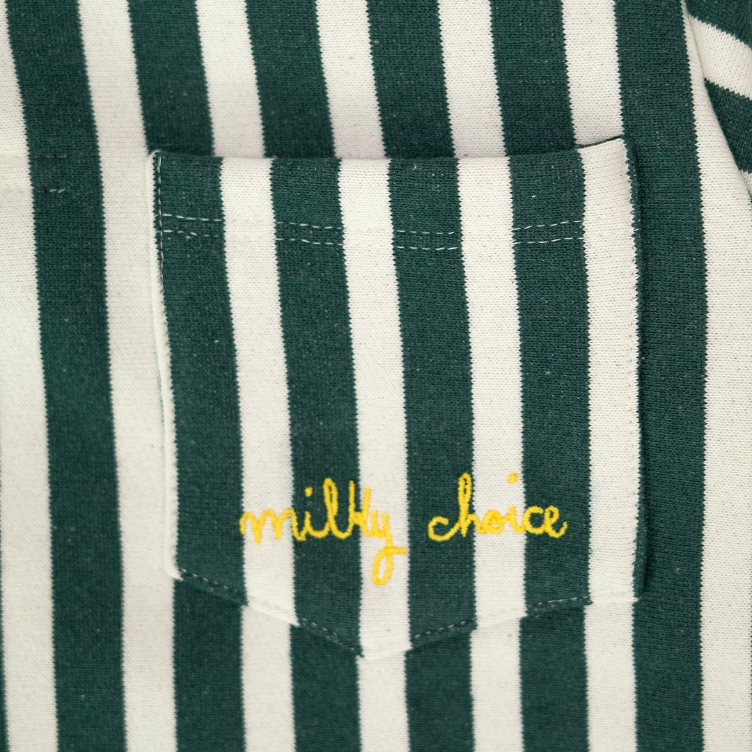Polo Long Grass Green Stripes