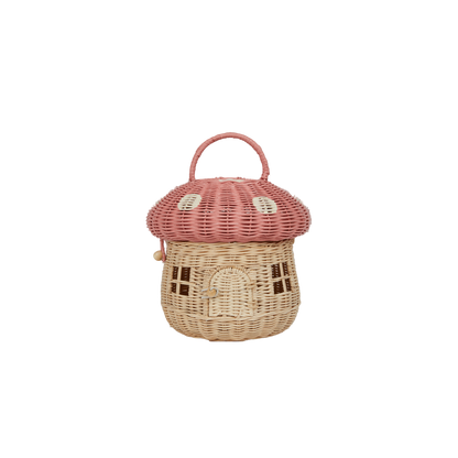 Rattan Mushroom Basket - Musk