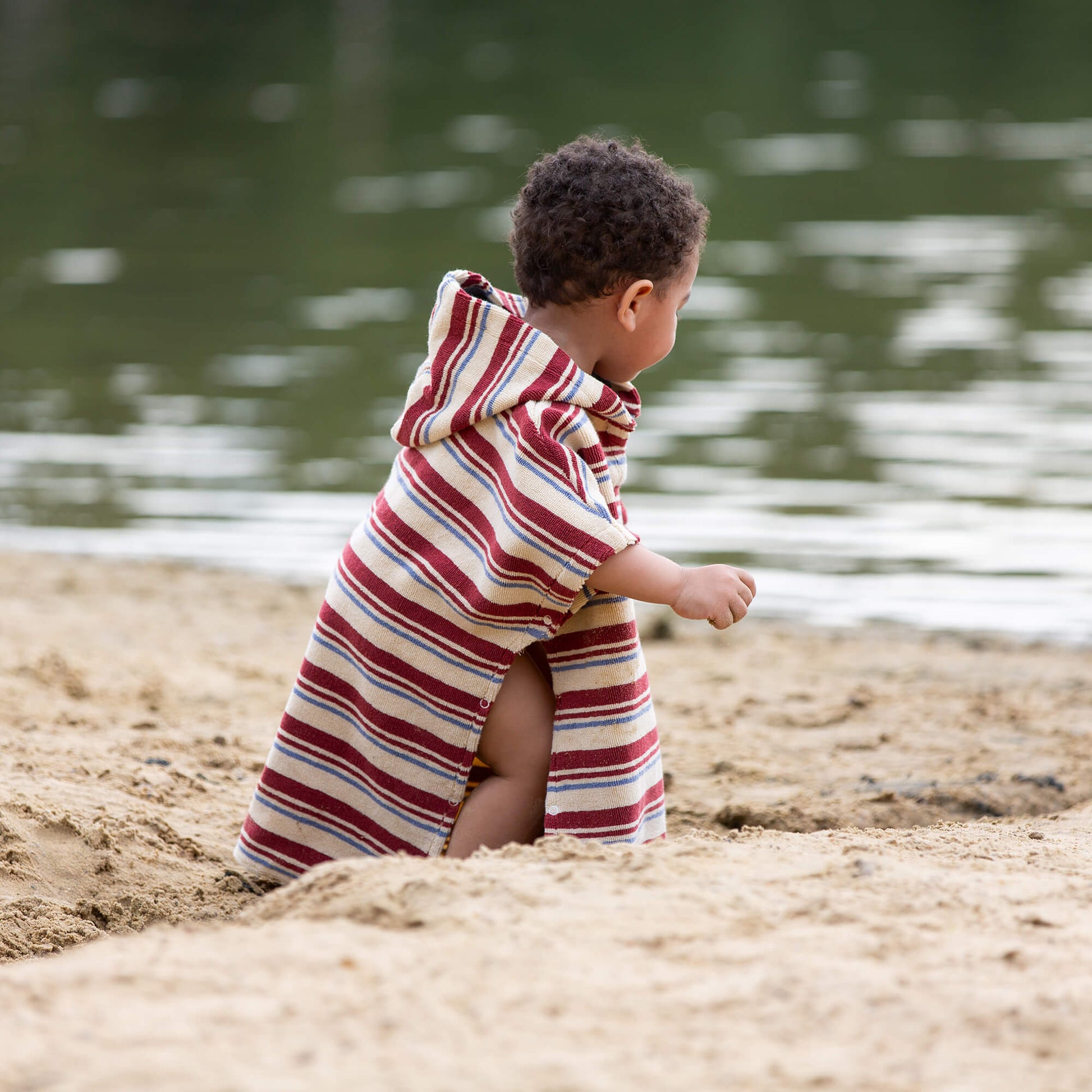 Beach Stripe Kids Towel Poncho