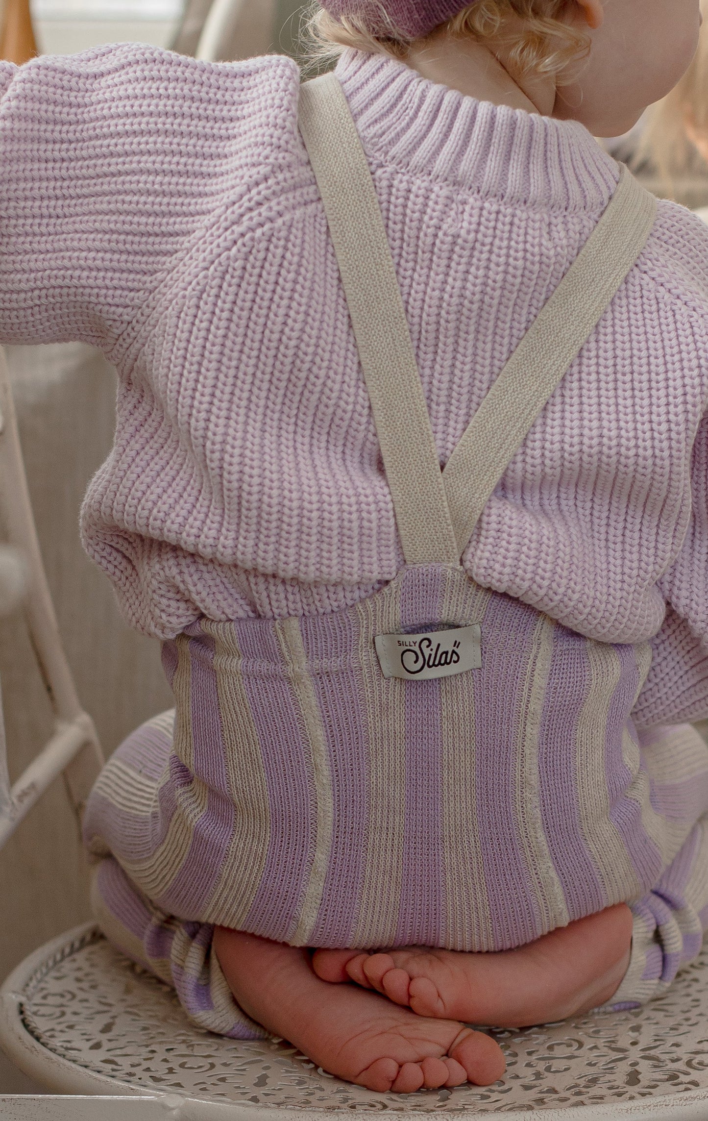 Footless Special Lavender x Cream Striped