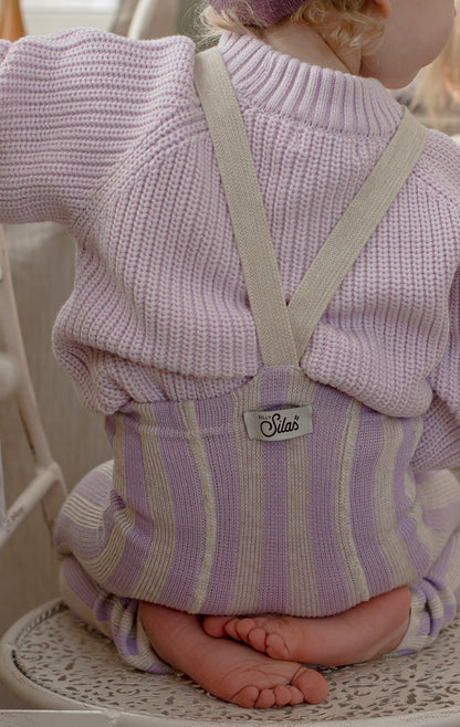 Footless Special Lavender x Cream Striped