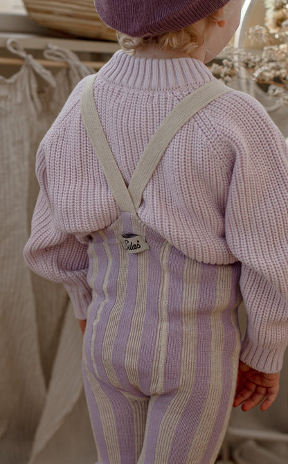 Footless Special Lavender x Cream Striped
