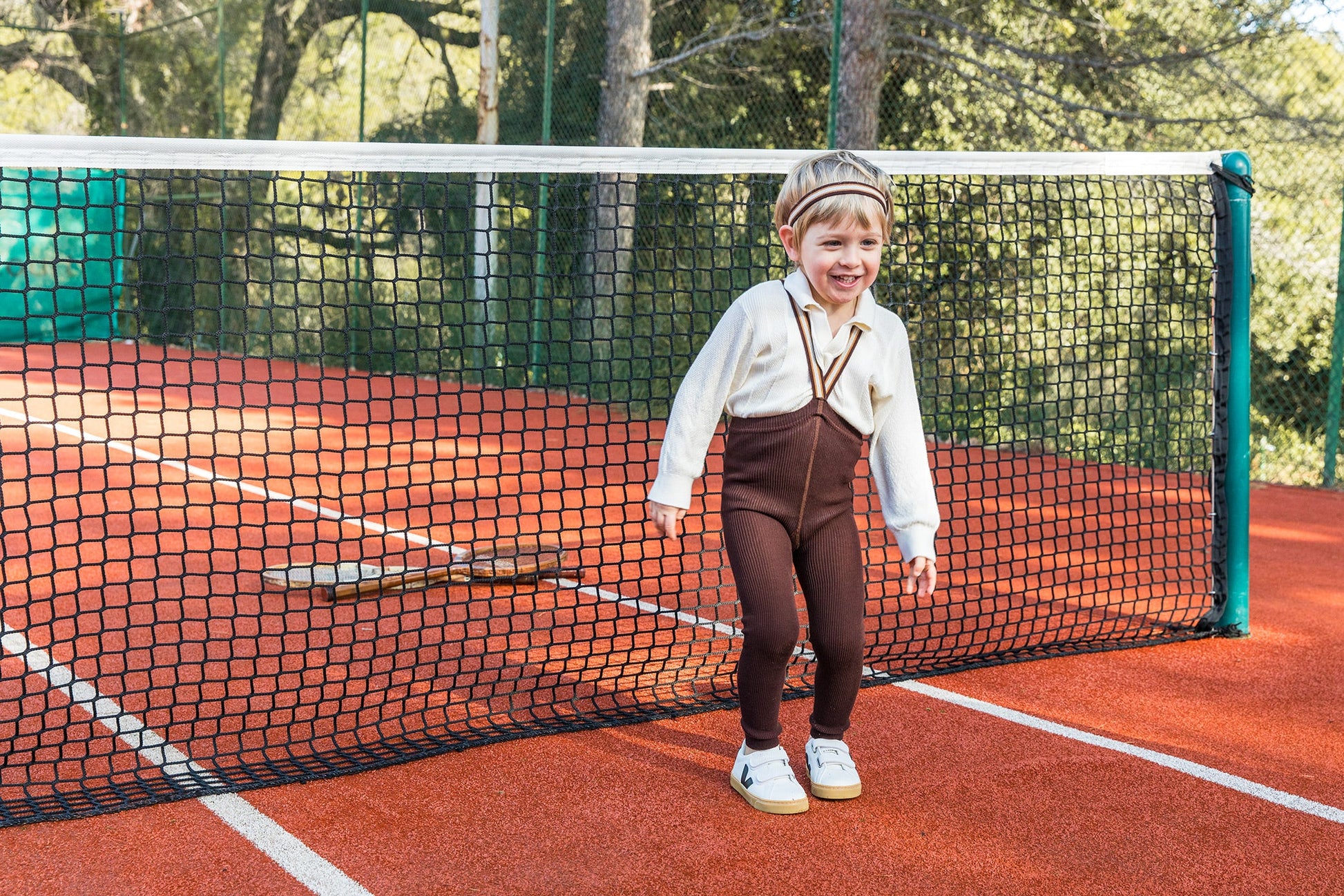 Footless Chocolate Brown Striped