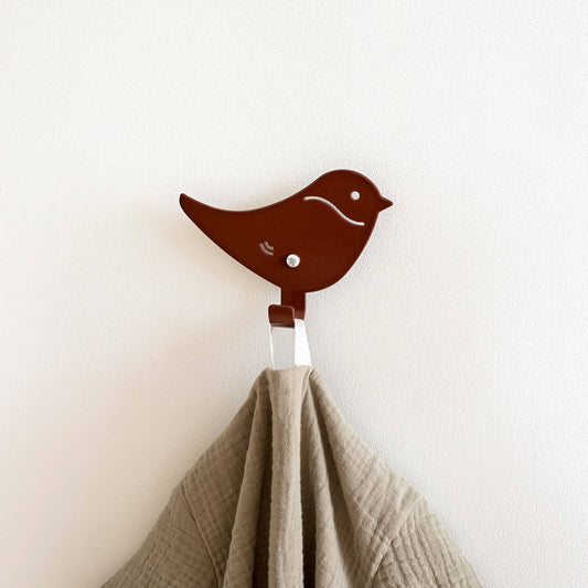 Kids Wall Hook Bird Brown