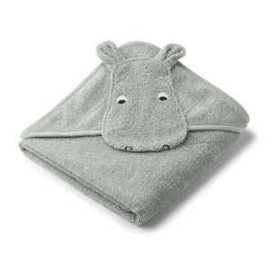 Liewood Albert Hooded Towel - Hippo Dove Blue