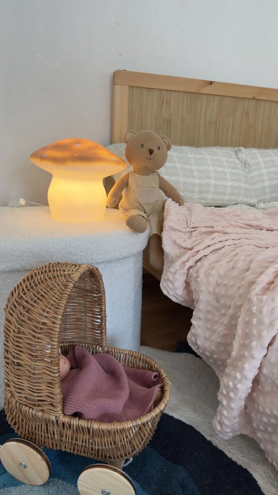 Small wicker doll pram