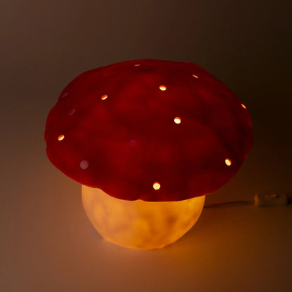 LAMP LARGE MUSHROOM RED