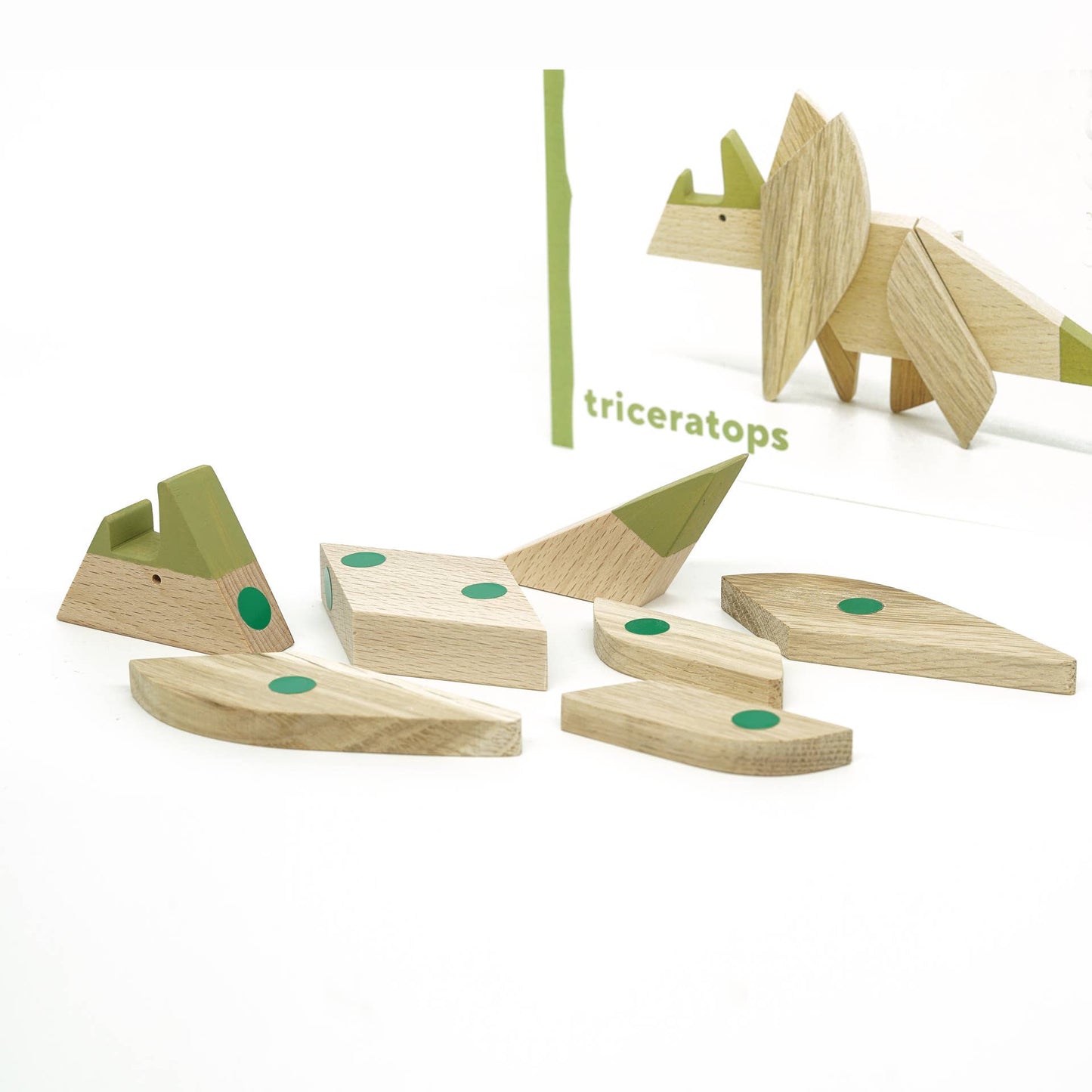 Wooden Magnetic Triceratops Dinosaur