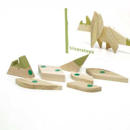 Wooden Magnetic Triceratops Dinosaur