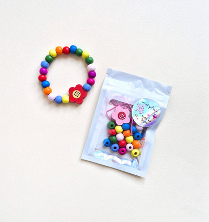Children's jewelry kit bracelet - wood flowers model🌺+ 1 tattoo