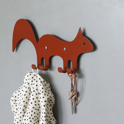 Kids Wall Hook Squirrel Brown