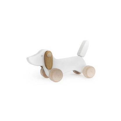 Small Dachshund on Wheels - Wooden Toy Dog