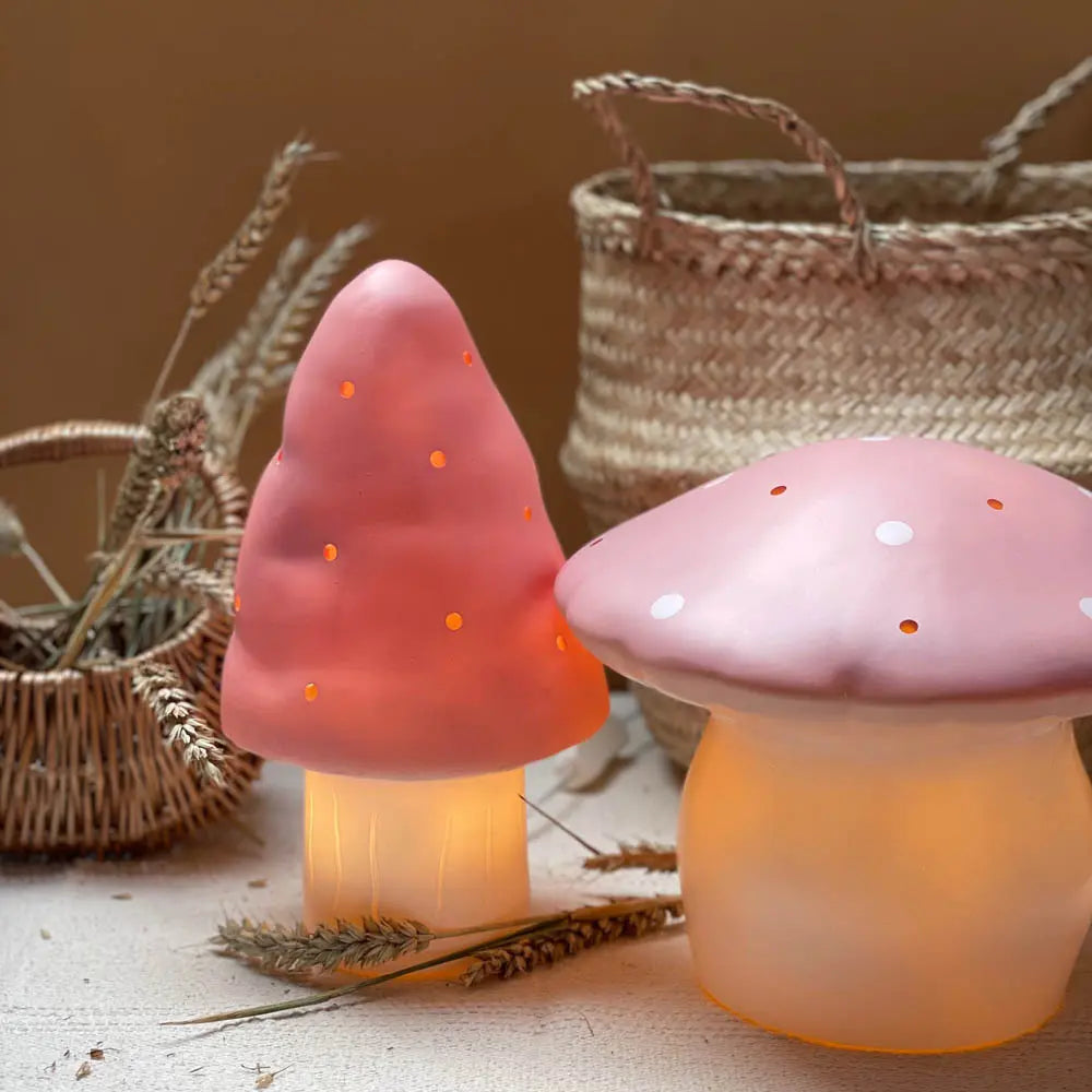 Small Mushroom Night Lamp, Vintage Pink