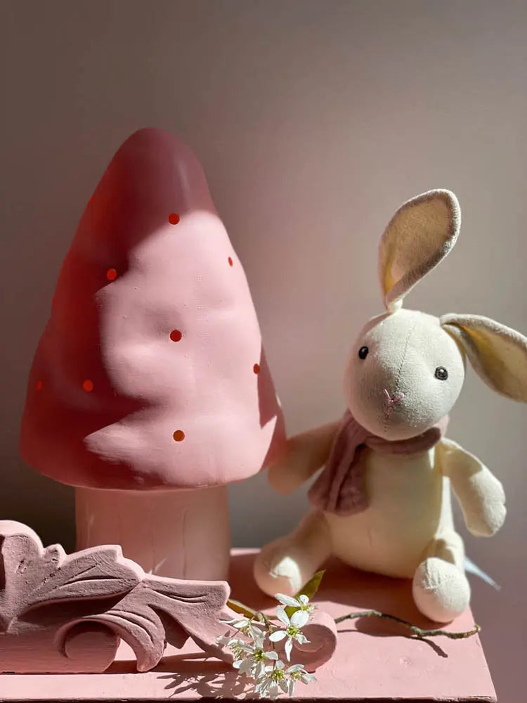 Small Mushroom Night Lamp, Vintage Pink
