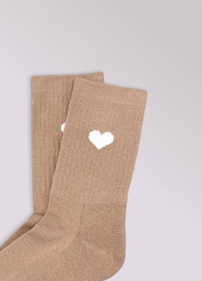 HEART SOCKS BEIGE | KIDS