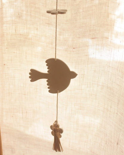 Mobile doves and flowers