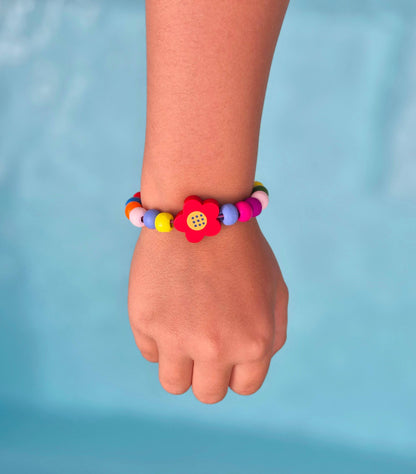 Children's jewelry kit bracelet - wood flowers model🌺+ 1 tattoo