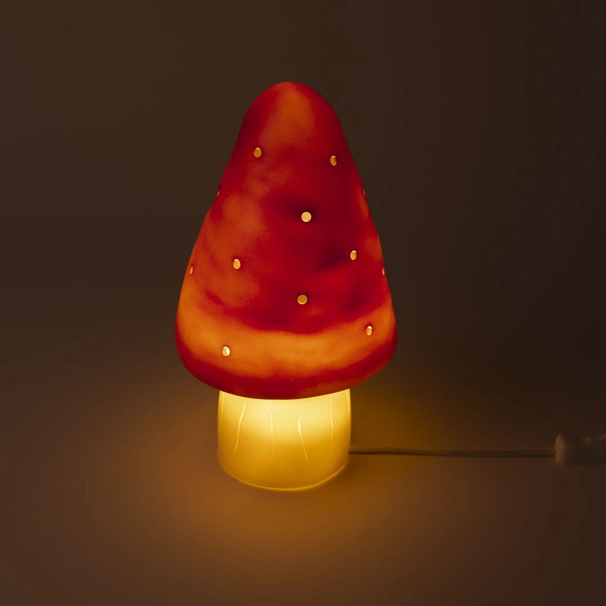 Small Mushroom Night Lamp, Red Brick