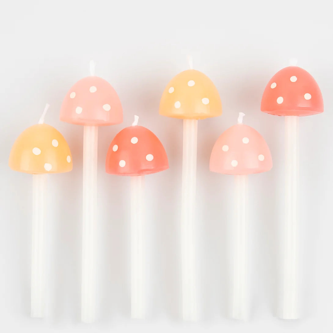 Mushroom Birthday Candles (x 6)