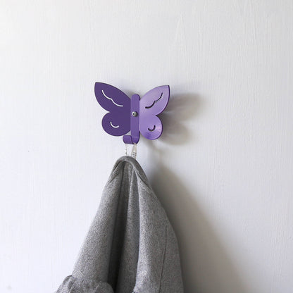 Kids Wall Hook Butterfly Purple