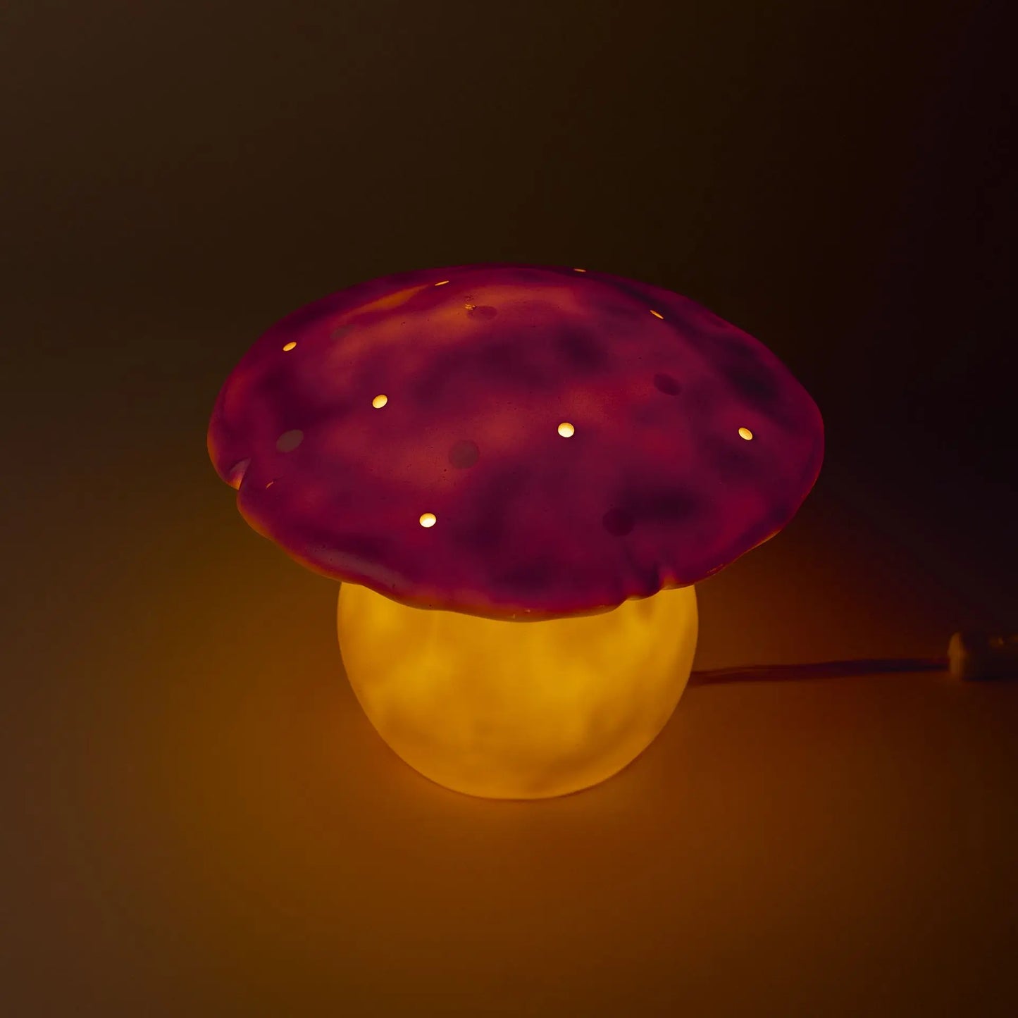 LAMP MUSHROOM MEDIUM VINTAGE PINK