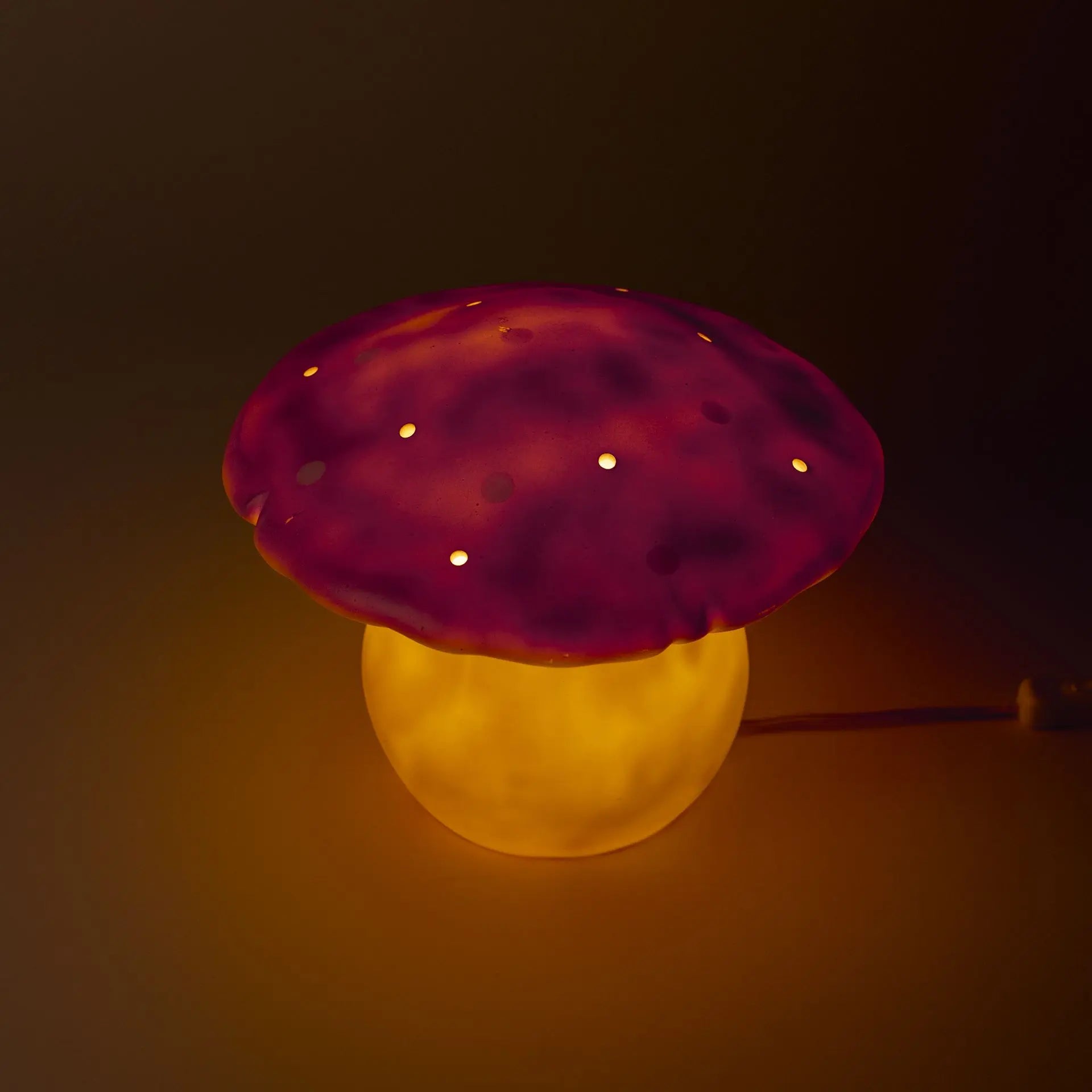LAMP MUSHROOM MEDIUM VINTAGE PINK