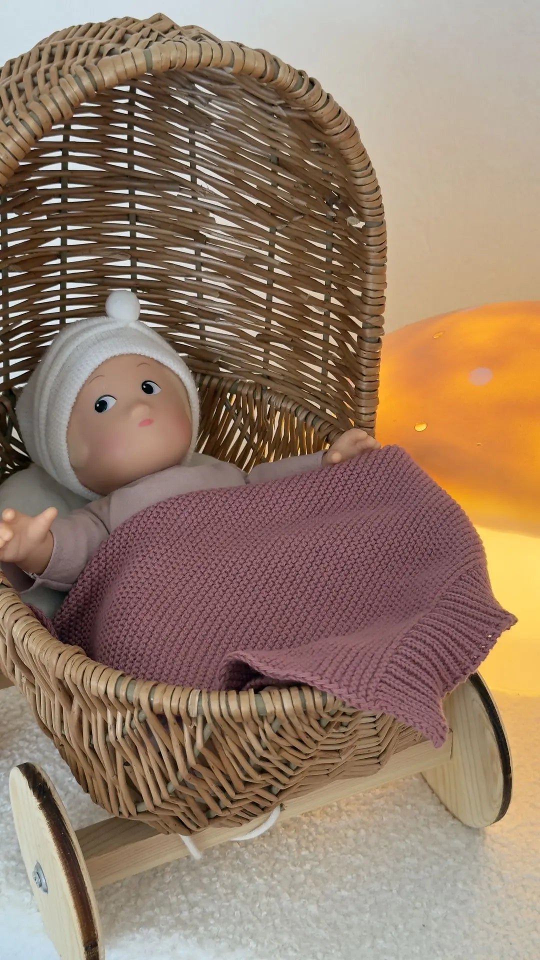 Small wicker doll pram