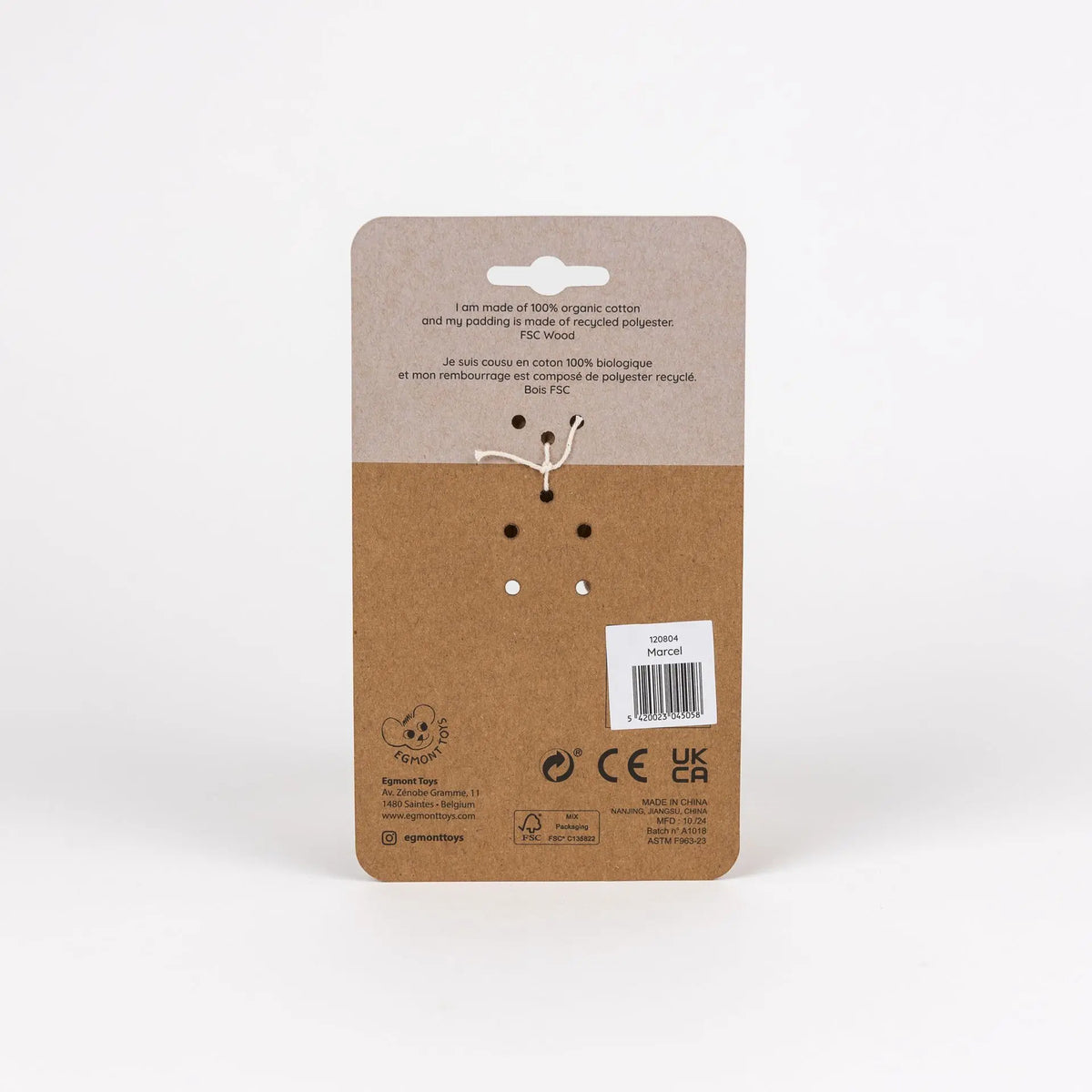 Marcel wooden rattle bear