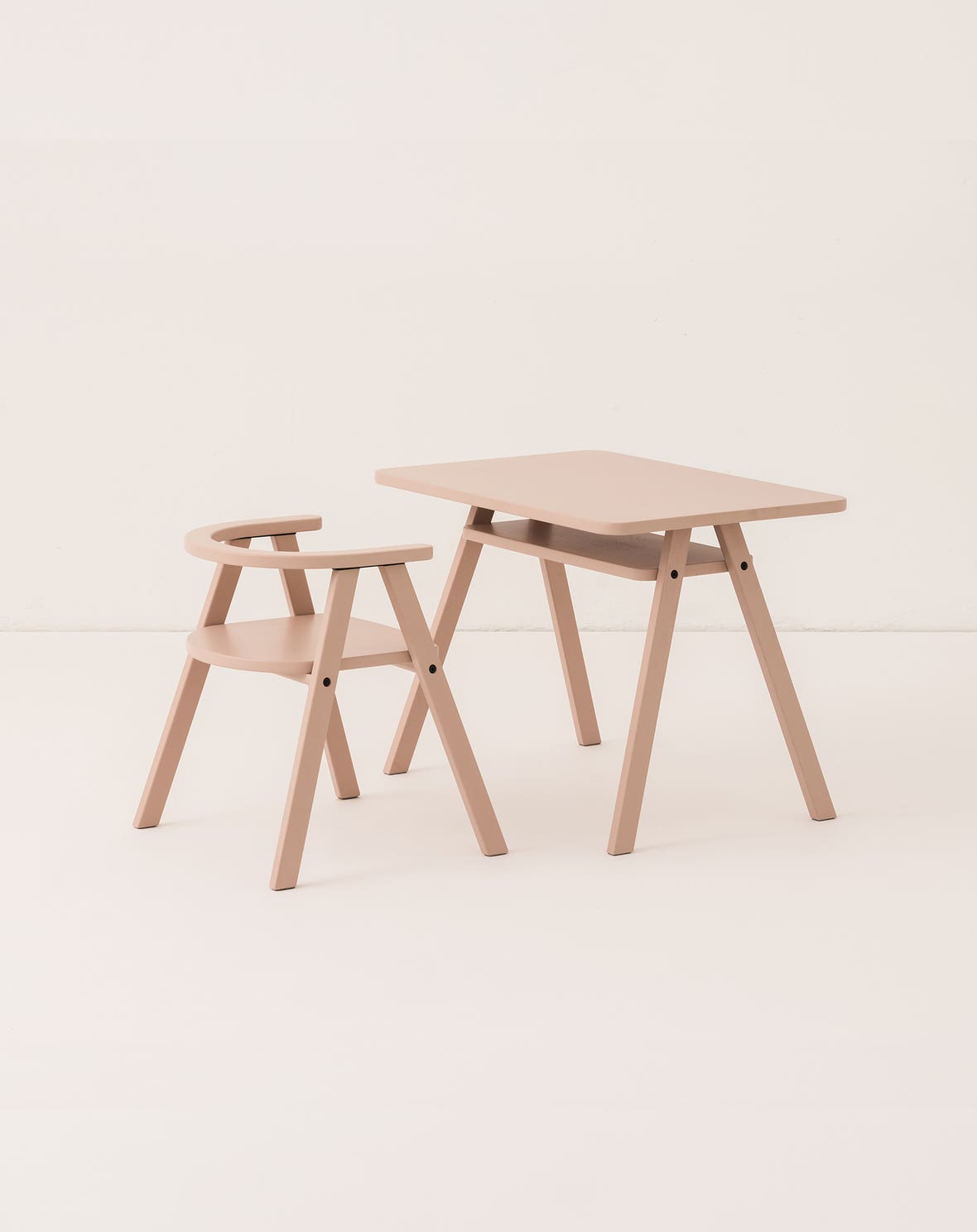 kid's chair Growing Green - blush